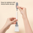 2-Pack Orange Dual Head Kitchen Cleaning Brush Set - Stainless Steel Scraper and Copper Wire Brush - Heavy Duty Grease Removal, Detachable Handle, Multi Surface Use for Stovetops and Ovens