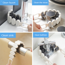 2-Pack Bendable Crevice Cleaning Brush Set - Flexible U-Shaped Faucet and Gap Brush - Dense Soft Bristles, Multi-Surface Use for Kitchen Sink and Bathroom Tile Grout
