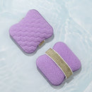 1PCS Purple Soap Bag with Sponge Puff - Thickened Wave Texture Foam Maker with Elastic Strap for Face Wash Body Cleansing and Makeup Removal