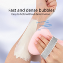 1PCS Purple Soap Bag with Sponge Puff - Thickened Wave Texture Foam Maker with Elastic Strap for Face Wash Body Cleansing and Makeup Removal