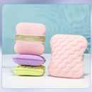 1PCS Purple Soap Bag with Sponge Puff - Thickened Wave Texture Foam Maker with Elastic Strap for Face Wash Body Cleansing and Makeup Removal