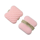1PCS Pink gold straps Soap Bag with Sponge Puff - Thickened Wave Texture Foam Maker with Elastic Strap for Face Wash Body Cleansing and Makeup Removal