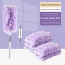 Purple Electrostatic Duster with Extendable Handle - Disposable Double-Sided 360 Degree Dust Removal Tool for Home Car and High Reach Cleaning