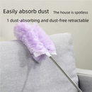 White Electrostatic Duster with Extendable Handle - Disposable Double-Sided 360 Degree Dust Removal Tool for Home Car and High Reach Cleaning