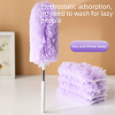 Pink Electrostatic Duster with Extendable Handle - Disposable Double-Sided 360 Degree Dust Removal Tool for Home Car and High Reach Cleaning