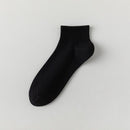 5 Pairs Black Cotton Blend Ankle Socks - Solid Colour Breathable Short Socks with Ribbed Cuffs, Soft Everyday Casual Socks for Work, Sport and Daily Wear
