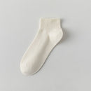 5 Pairs White Cotton Blend Ankle Socks - Solid Colour Breathable Short Socks with Ribbed Cuffs, Soft Everyday Casual Socks for Work, Sport and Daily Wear