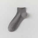 5 Pairs Light Gray Cotton Blend Ankle Socks - Solid Colour Breathable Short Socks with Ribbed Cuffs, Soft Everyday Casual Socks for Work, Sport and Daily Wear