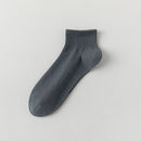5 Pairs Hazy Blue Cotton Blend Ankle Socks - Solid Colour Breathable Short Socks with Ribbed Cuffs, Soft Everyday Casual Socks for Work, Sport and Daily Wear