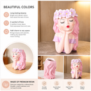Girl Resin Planter Pot - 17 cm Decorative Flower Crown Face Planter, Creative Succulent Plant Pot for Home, Garden, Balcony and Desktop Decor
