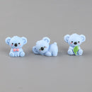 6-Pack Mini Koala Figurines - Cute 3D Resin Animal Ornaments, Assorted Designs for DIY Crafts, Desk, Car, Shelf and Small Decorative Displays