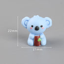 6-Pack Mini Koala Figurines - Cute 3D Resin Animal Ornaments, Assorted Designs for DIY Crafts, Desk, Car, Shelf and Small Decorative Displays