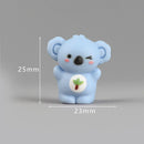 6-Pack Mini Koala Figurines - Cute 3D Resin Animal Ornaments, Assorted Designs for DIY Crafts, Desk, Car, Shelf and Small Decorative Displays