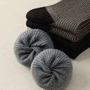5 Pairs Men's Ribbed Crew Socks - Assorted Dark Colours, Soft Stretch Mid-Calf Business Casual Socks for Work, Everyday Wear and Cooler Weather