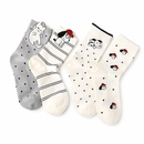 4 Pairs Women's Cartoon Animal Crew Socks (Four mixed)- Lightweight Breathable Mid-Calf Cotton Socks for Spring Summer, Casual Everyday Wear and Sneakers