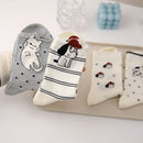 4 Pairs Women's Cartoon Animal Crew Socks (Striped puppy)- Lightweight Breathable Mid-Calf Cotton Socks for Spring Summer, Casual Everyday Wear and Sneakers