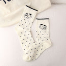 4 Pairs Women's Cartoon Animal Crew Socks (Dalmatian)- Lightweight Breathable Mid-Calf Cotton Socks for Spring Summer, Casual Everyday Wear and Sneakers