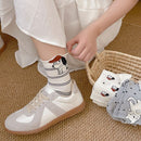 4 Pairs Women's Cartoon Animal Crew Socks  (Grey cat)- Lightweight Breathable Mid-Calf Cotton Socks for Spring Summer, Casual Everyday Wear and Sneakers