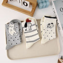 4 Pairs Women's Cartoon Animal Crew Socks  (Grey cat)- Lightweight Breathable Mid-Calf Cotton Socks for Spring Summer, Casual Everyday Wear and Sneakers