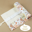 108-Slot Print Canvas Pencil Roll (Eiffel Tower)- Large Capacity Roll-Up Pencil Case with Individual Holders and Tie Closure for Coloured Pencils, Drawing and Sketching