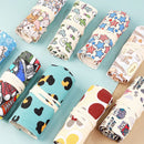 108-Slot Print Canvas Pencil Roll (Shoes)- Large Capacity Roll-Up Pencil Case with Individual Holders and Tie Closure for Coloured Pencils, Drawing and Sketching