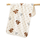 Beige 5-Piece Soft Absorbent Towel Set - Bear Print Face and Bath Towels with Bound Edges, Soft Quick-Drying Towels for Bathroom, Home and Everyday Use