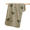 Green 5-Piece Soft Absorbent Towel Set - Bear Print Face and Bath Towels with Bound Edges, Soft Quick-Drying Towels for Bathroom, Home and Everyday Use