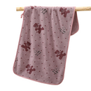 Purple 5-Piece Soft Absorbent Towel Set - Bear Print Face and Bath Towels with Bound Edges, Soft Quick-Drying Towels for Bathroom, Home and Everyday Use