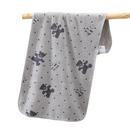 Gray 5-Piece Soft Absorbent Towel Set - Bear Print Face and Bath Towels with Bound Edges, Soft Quick-Drying Towels for Bathroom, Home and Everyday Use