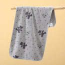 Gray 5-Piece Soft Absorbent Towel Set - Bear Print Face and Bath Towels with Bound Edges, Soft Quick-Drying Towels for Bathroom, Home and Everyday Use