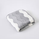 Gray 5-Pack Wave Pattern Towels - Thick Soft Absorbent Face Towels with Bound Edges, Quick-Drying Skin-Friendly Towels for Bathroom, Washing and Shower Use