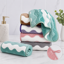 Brown 5-Pack Wave Pattern Towels - Thick Soft Absorbent Face Towels with Bound Edges, Quick-Drying Skin-Friendly Towels for Bathroom, Washing and Shower Use