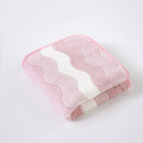 Pink 5-Pack Wave Pattern Towels - Thick Soft Absorbent Face Towels with Bound Edges, Quick-Drying Skin-Friendly Towels for Bathroom, Washing and Shower Use