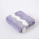 Purple 5-Pack Wave Pattern Towels - Thick Soft Absorbent Face Towels with Bound Edges, Quick-Drying Skin-Friendly Towels for Bathroom, Washing and Shower Use