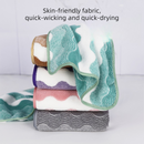 Green 5-Pack Wave Pattern Towels - Thick Soft Absorbent Face Towels with Bound Edges, Quick-Drying Skin-Friendly Towels for Bathroom, Washing and Shower Use