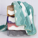 5 Mixed Colors Wave Pattern Towels - Thick Soft Absorbent Face Towels with Bound Edges, Quick-Drying Skin-Friendly Towels for Bathroom, Washing and Shower Use