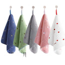 5 Mixed Colors Hanging Hand Towels- 30 x 30 cm Soft Absorbent Quick-Dry Square Towels with Hanging Loops for Bathroom, Kitchen and Everyday Home Use