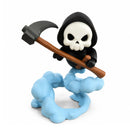 Cute Grim Reaper Figurine - 3D Printed Skeleton Display Model with Scythe and Floating Cloud Base, Halloween Desk Decor and Novelty Gift