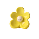 Cute Smiley Flower Ceramic Vase (Osmanthus yellow)- Glossy Floral Shaped Decorative Vase, Modern Tabletop Ornament for Living Room, Entryway, Bedroom and Home Decor
