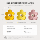 Cute Smiley Flower Ceramic Vase (Osmanthus yellow)- Glossy Floral Shaped Decorative Vase, Modern Tabletop Ornament for Living Room, Entryway, Bedroom and Home Decor
