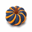 2 Pack 3D Printed Spiral Pumpkin Decoration - Blue and Orange Twisted Rib Design, Lightweight Halloween Tabletop Ornament for Autumn Home and Party Decor