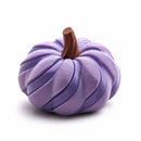 2 Pack 3D Printed Spiral Pumpkin Decoration - Dark Purple Twisted Rib Design, Lightweight Halloween Tabletop Ornament for Autumn Home and Party Decor