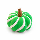 2 Pack 3D Printed Spiral Pumpkin Decoration - Green and White Twisted Rib Design, Lightweight Halloween Tabletop Ornament for Autumn Home and Party Decor