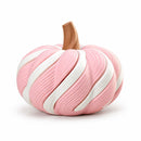 2 Pack 3D Printed Spiral Pumpkin Decoration - Pink and White Twisted Rib Design, Lightweight Halloween Tabletop Ornament for Autumn Home and Party Decor