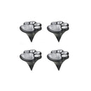 4 Pack Solar Paw Print Garden Lights (White light) - 9 cm Outdoor LED Ground Stake Lights with Dusk Activation for Lawn, Pathway, Yard and Garden Decoration