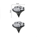 4 Pack Solar Paw Print Garden Lights (White light) - 9 cm Outdoor LED Ground Stake Lights with Dusk Activation for Lawn, Pathway, Yard and Garden Decoration