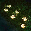 4 Pack Solar Paw Print Garden Lights (Warm light) - 9 cm Outdoor LED Ground Stake Lights with Dusk Activation for Lawn, Pathway, Yard and Garden Decoration
