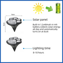 4 Pack Solar Paw Print Garden Lights (Warm light) - 9 cm Outdoor LED Ground Stake Lights with Dusk Activation for Lawn, Pathway, Yard and Garden Decoration