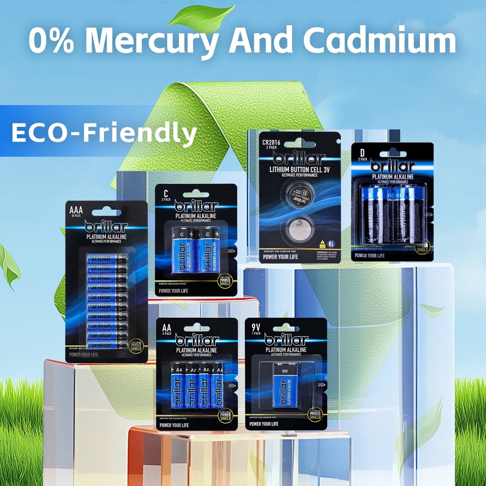 50 Pcs Brillar AA Platinum Alkaline Batteries