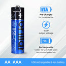 2 PCS AAA USB Rechargeable LI-ION Battery